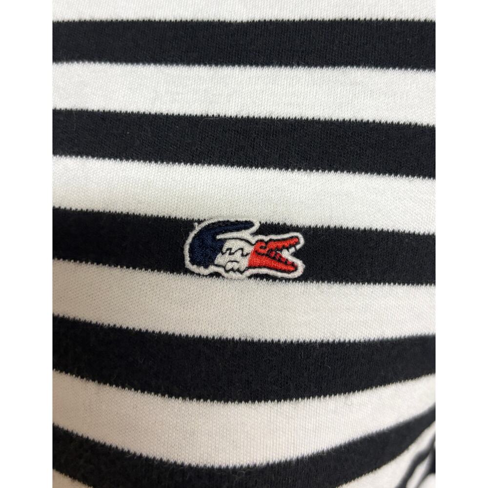 Lacoste Women Polo Pullover Dress Size 36 Blue White Stripe Long Sleeve VGUC - Picture 4 of 12
